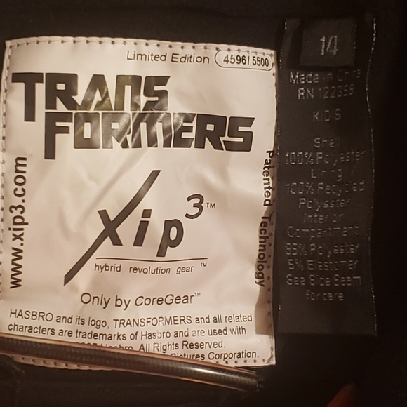 2007 Transformers 3-in-1 Transformable Youth Winter Jacket Limited Edition - Picture 8 of 8